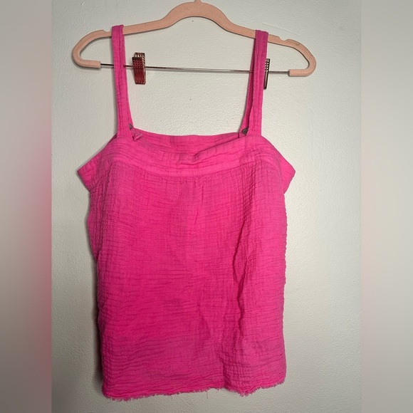 Michael Stars NWT 100% cotton tank top azalea glaze pink size small - Picture 1 of 4